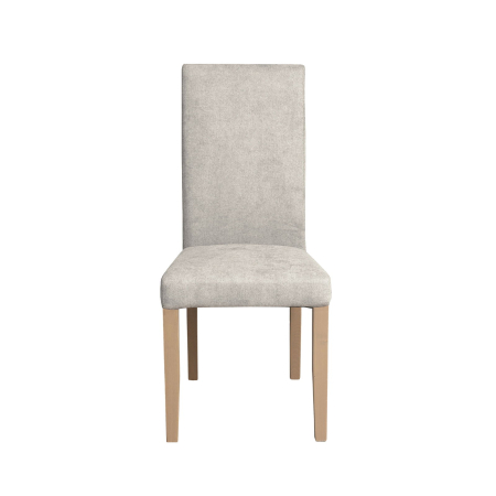 Scaune Dining - Set 2 scaune living TEO, picioare lemn natur, stofa crem, 46x60x98 cm