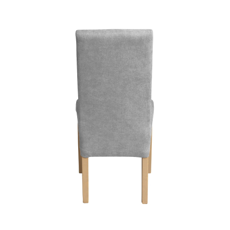 Scaune Dining - Set 2 scaune living TEO, picioare lemn natur, stofa gri deschis, 46x60x98 cm