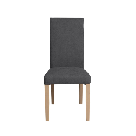 Scaune Dining - Set 2 scaune living TEO, picioare lemn natur, stofa gri inchis, 46x60x98 cm
