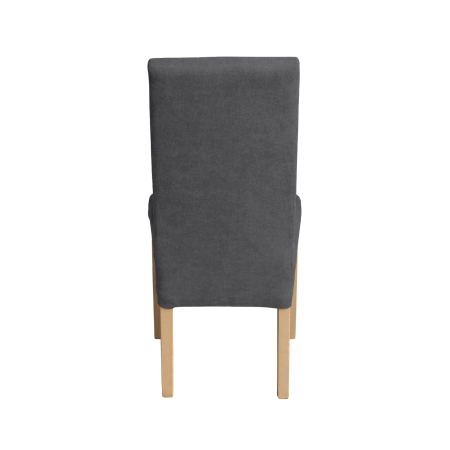 Scaune Dining - Set 2 scaune living TEO, picioare lemn natur, stofa gri inchis, 46x60x98 cm