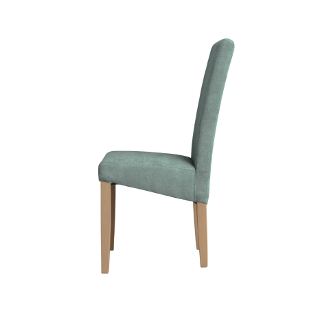 Scaune Dining - Set 2 scaune living TEO, picioare lemn natur, stofa mint, 46x60x98 cm