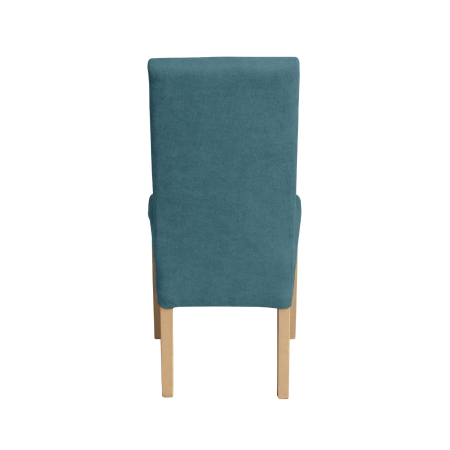 Scaune Dining - Set 2 scaune living TEO, picioare lemn natur, stofa turcoaz, 46x60x98 cm