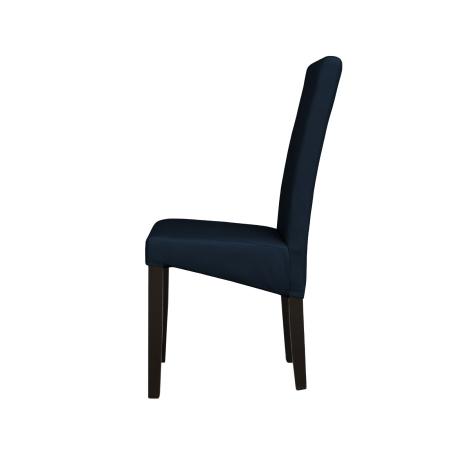 Scaune Dining - Set 2 scaune living TEO, picioare lemn wenge, piele ecologica albastru, 46x60x98 cm