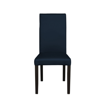 Scaune Dining - Set 2 scaune living TEO, picioare lemn wenge, piele ecologica albastru, 46x60x98 cm