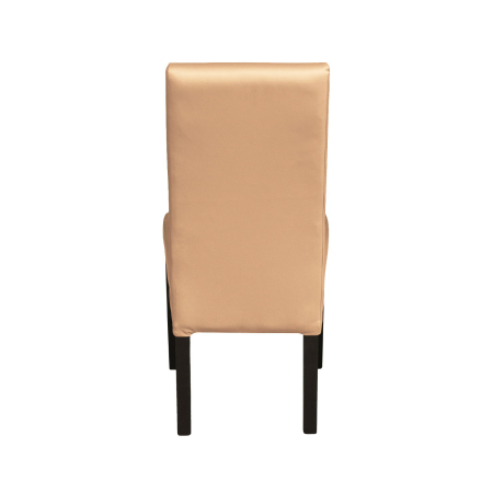 Scaune Dining - Set 2 scaune living TEO, picioare lemn wenge, piele ecologica bej, 46x60x98 cm