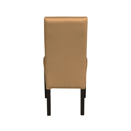 Scaune Dining - Set 2 scaune living TEO, picioare lemn wenge, piele ecologica bej inchis, 46x60x98 cm