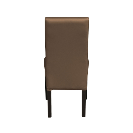 Scaune Dining - Set 2 scaune living TEO, picioare lemn wenge, piele ecologica cappuccino, 46x60x98 cm
