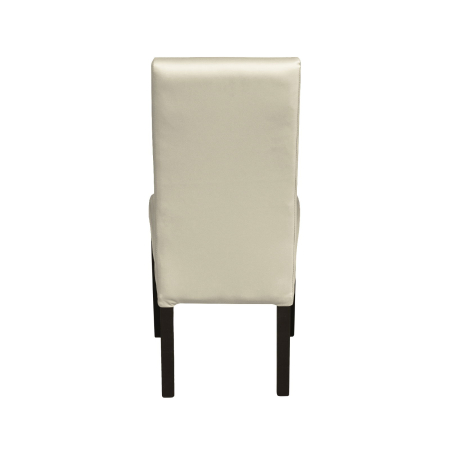Produs în România - Set 2 scaune living TEO, picioare lemn wenge, piele ecologica crem, 46x60x98 cm
