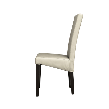Produs în România - Set 2 scaune living TEO, picioare lemn wenge, piele ecologica crem, 46x60x98 cm