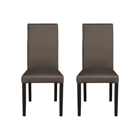 Produs în România - Set 2 scaune living TEO, picioare lemn wenge, piele ecologica gri elefant, 46x60x98 cm