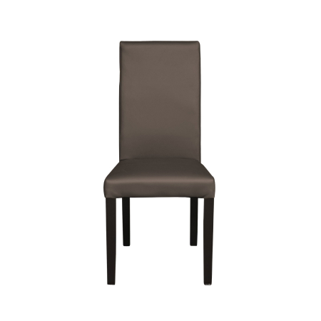 Produs în România - Set 2 scaune living TEO, picioare lemn wenge, piele ecologica gri elefant, 46x60x98 cm