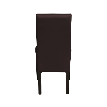 Scaune Dining - Set 2 scaune living TEO, picioare lemn wenge, piele ecologica maro inchis, 46x60x98 cm