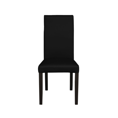 Scaune Dining - Set 2 scaune living TEO, picioare lemn wenge, piele ecologica negru, 46x60x98 cm