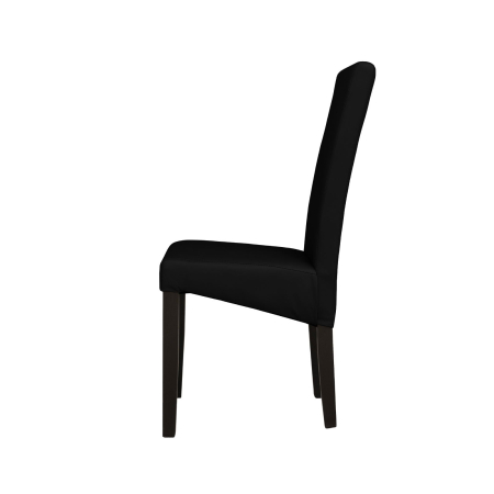 Scaune Dining - Set 2 scaune living TEO, picioare lemn wenge, piele ecologica negru, 46x60x98 cm