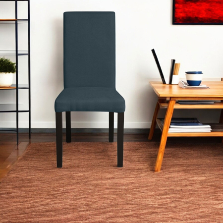 Set 2 scaune living TEO, picioare lemn wenge, stofa albastru, 46x60x98 cm [4]