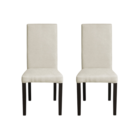 Produs în România - Set 2 scaune living TEO, picioare lemn wenge, stofa crem, 46x60x98 cm
