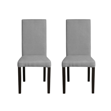 Produs în România - Set 2 scaune living TEO, picioare lemn wenge, stofa gri deschis, 46x60x98 cm