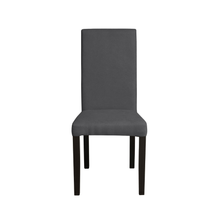 Produs în România - Set 2 scaune living TEO, picioare lemn wenge, stofa gri inchis, 46x60x98 cm