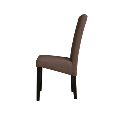 Produs în România - Set 2 scaune living TEO, picioare lemn wenge, stofa maro, 46x60x98 cm
