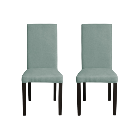 Produs în România - Set 2 scaune living TEO, picioare lemn wenge, stofa mint, 46x60x98 cm