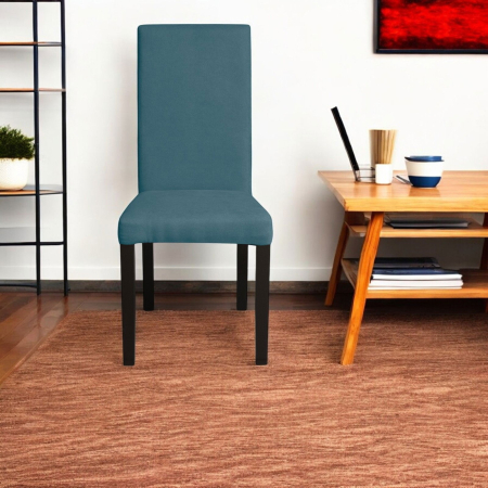 Set 2 scaune living TEO, picioare lemn wenge, stofa turcoaz, 46x60x98 cm [4]