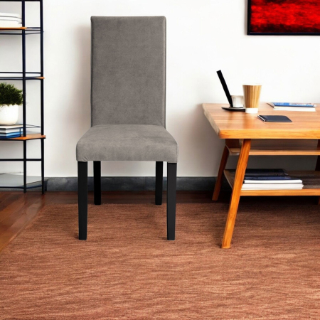Set 2 scaune living TEO, picioare lemn wenge, stofa z cappuccino, 46x60x98 cm [4]