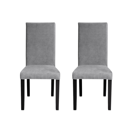 Produs în România - Set 2 scaune living TEO, picioare lemn wenge, stofa z gri deschis, 46x60x98 cm
