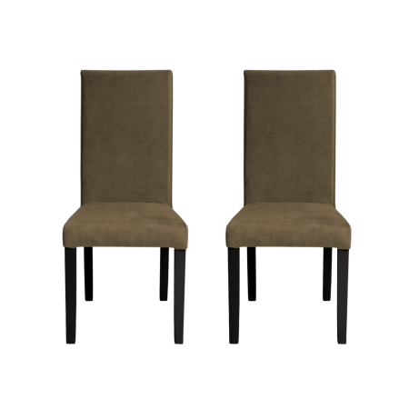Produs în România - Set 2 scaune living TEO, picioare lemn wenge, stofa z kaki, 46x60x98 cm