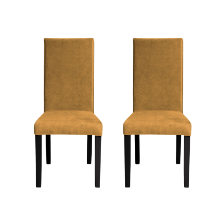 Produs în România - Set 2 scaune living TEO, picioare lemn wenge, stofa z mustar, 46x60x98 cm