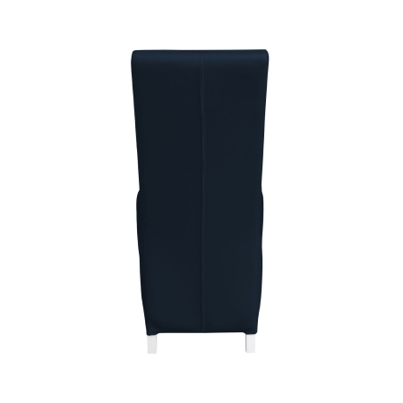 Scaune Dining - Set 2 scaune living VANESSA, picioare lemn alb, piele ecologica albastru, 47x60x110 cm