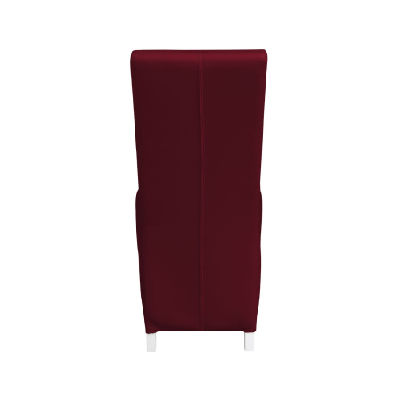 Scaune Dining - Set 2 scaune living VANESSA, picioare lemn alb, piele ecologica bordo, 47x60x110 cm