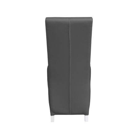 Scaune Dining - Set 2 scaune living VANESSA, picioare lemn alb, piele ecologica gri, 47x60x110 cm