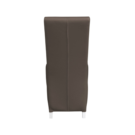 Produs în România - Set 2 scaune living VANESSA, picioare lemn alb, piele ecologica gri elefant, 47x60x110 cm
