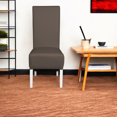 Set 2 scaune living VANESSA, picioare lemn alb, piele ecologica gri elefant, 47x60x110 cm [4]