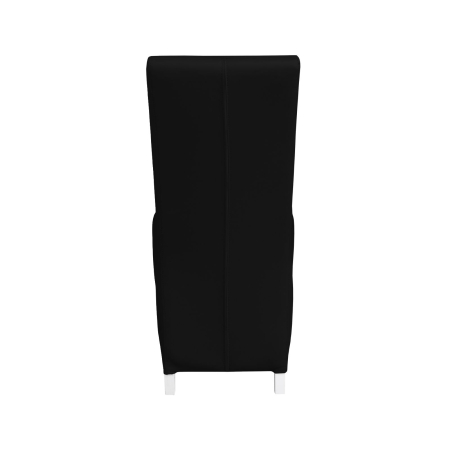 Produs în România - Set 2 scaune living VANESSA, picioare lemn alb, piele ecologica negru, 47x60x110 cm