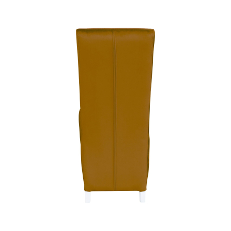 Produs în România - Set 2 scaune living VANESSA, picioare lemn alb, stofa galben, 47x60x110 cm