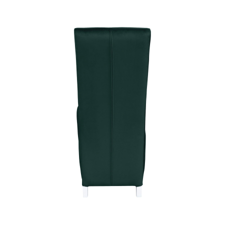 Produs în România - Set 2 scaune living VANESSA, picioare lemn alb, stofa verde smarald, 47x60x110 cm