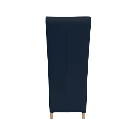 Produs în România - Set 2 scaune living VANESSA, picioare lemn natur, piele ecologica albastru, 47x60x110 cm