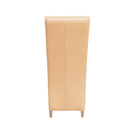Produs în România - Set 2 scaune living VANESSA, picioare lemn natur, piele ecologica bej, 47x60x110 cm