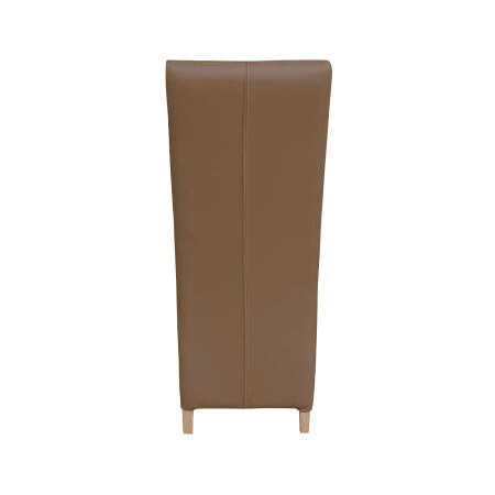 Produs în România - Set 2 scaune living VANESSA, picioare lemn natur, piele ecologica cappuccino, 47x60x110 cm