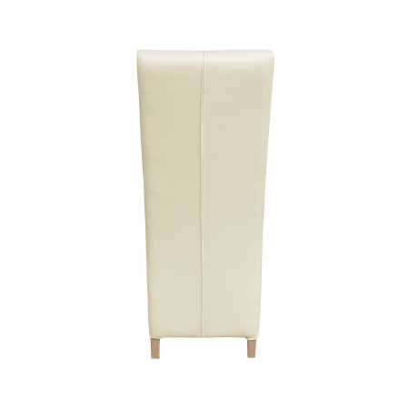 Produs în România - Set 2 scaune living VANESSA, picioare lemn natur, piele ecologica crem, 47x60x110 cm