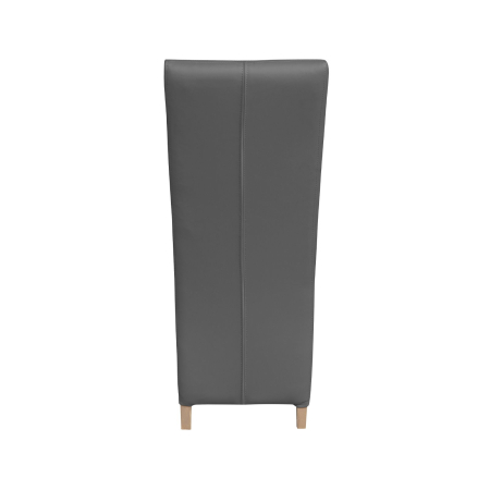 Produs în România - Set 2 scaune living VANESSA, picioare lemn natur, piele ecologica gri, 47x60x110 cm