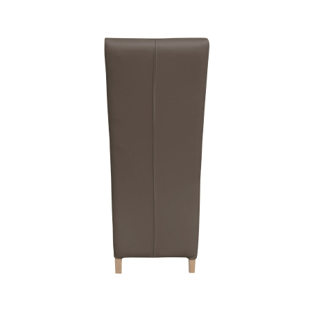 Produs în România - Set 2 scaune living VANESSA, picioare lemn natur, piele ecologica gri elefant, 47x60x110 cm