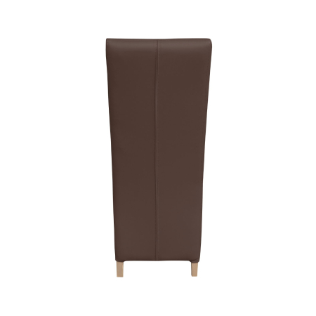 Produs în România - Set 2 scaune living VANESSA, picioare lemn natur, piele ecologica maro deschis, 47x60x110 cm
