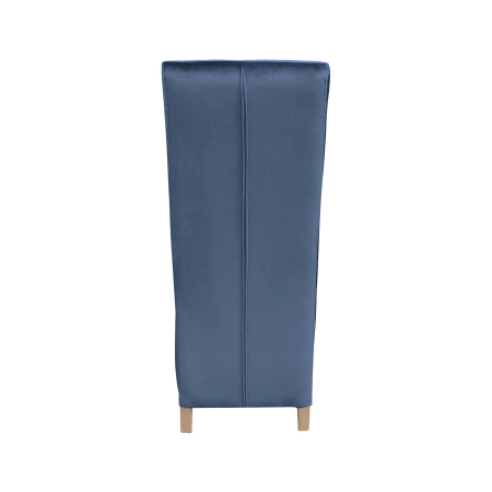 Produs în România - Set 2 scaune living VANESSA, picioare lemn natur, stofa albastru deschis, 47x60x110 cm