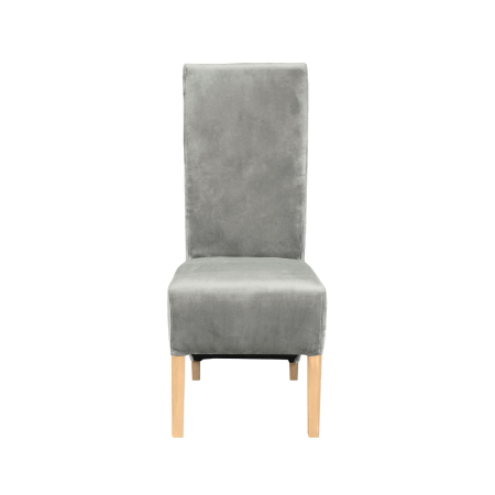 Produs în România - Set 2 scaune living VANESSA, picioare lemn natur, stofa bej, 47x60x110 cm