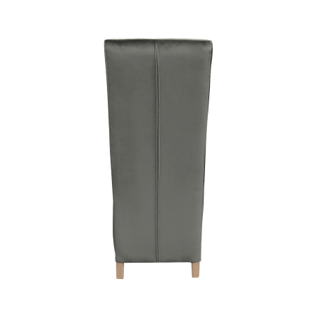 Produs în România - Set 2 scaune living VANESSA, picioare lemn natur, stofa gri deschis, 47x60x110 cm