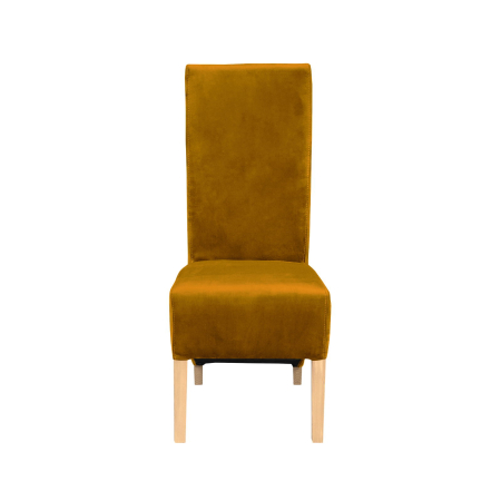 Produs în România - Set 2 scaune living VANESSA, picioare lemn natur, stofa verde galben, 47x60x110 cm