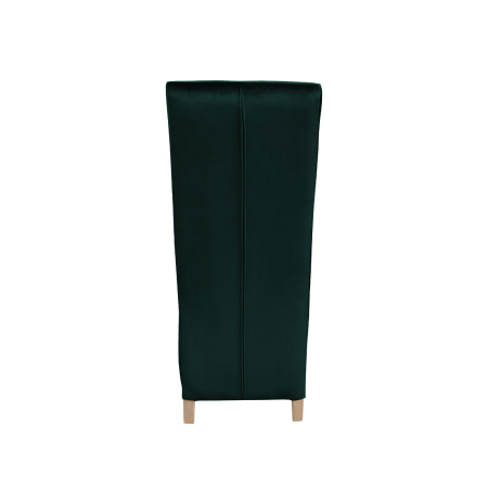 Produs în România - Set 2 scaune living VANESSA, picioare lemn natur, stofa verde smarald, 47x60x110 cm