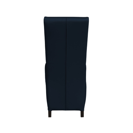 Produs în România - Set 2 scaune living VANESSA, picioare lemn wenge, piele ecologica albastru, 47x60x110 cm
